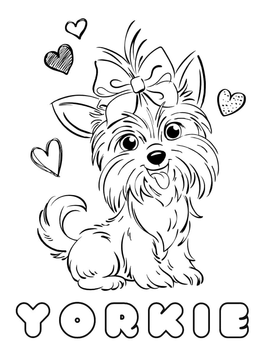 36 Cute Yorkie Coloring Pages Printable 30