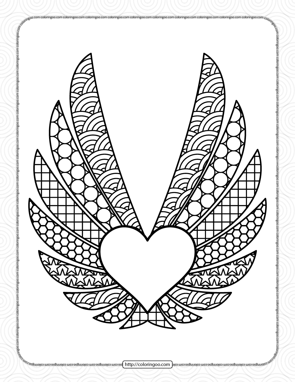 36 Elegant Wing Coloring Pages Printable 4