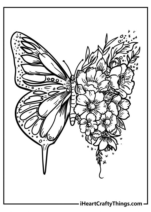 36 Intricate Advanced Flower Coloring Pages Printable 11