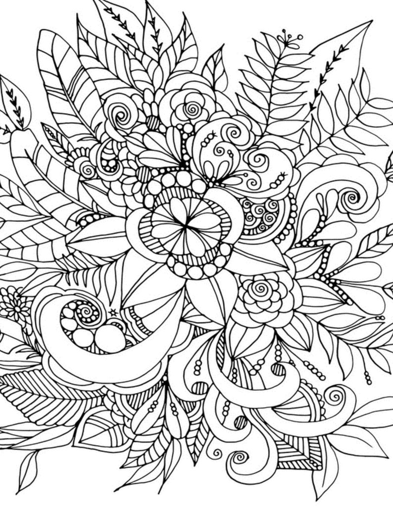 36 Intricate Advanced Flower Coloring Pages Printable 17