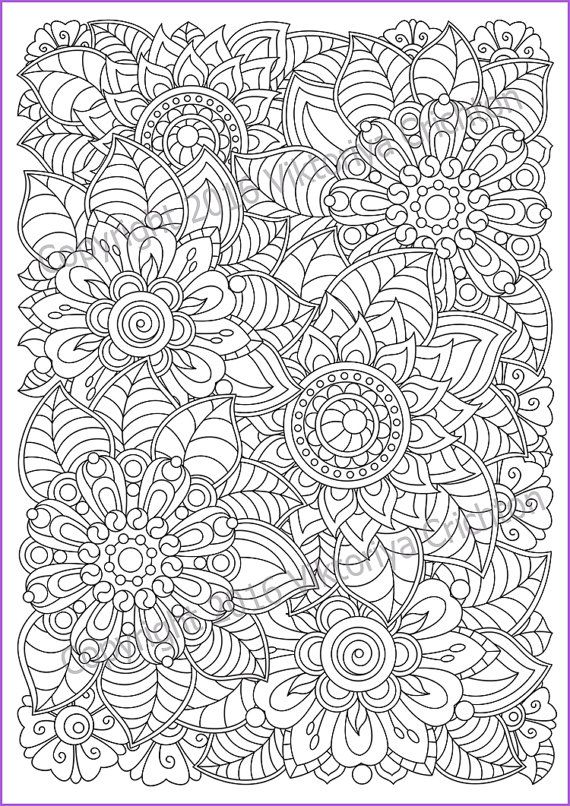 36 Intricate Advanced Flower Coloring Pages Printable 26