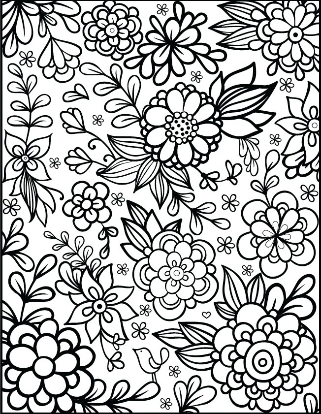 36 Intricate Advanced Flower Coloring Pages Printable 27