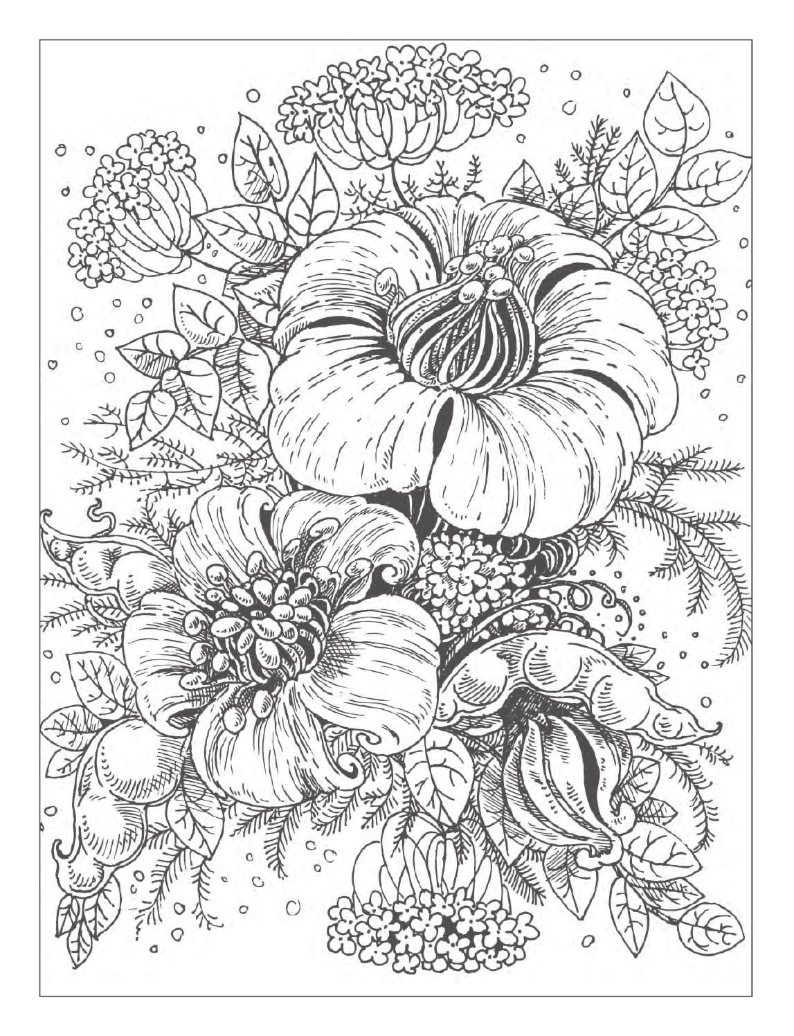 36 Intricate Advanced Flower Coloring Pages Printable 3