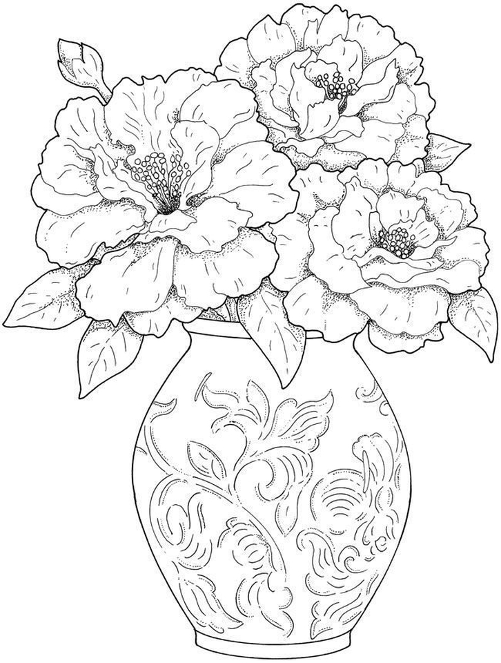 36 Intricate Advanced Flower Coloring Pages Printable 33