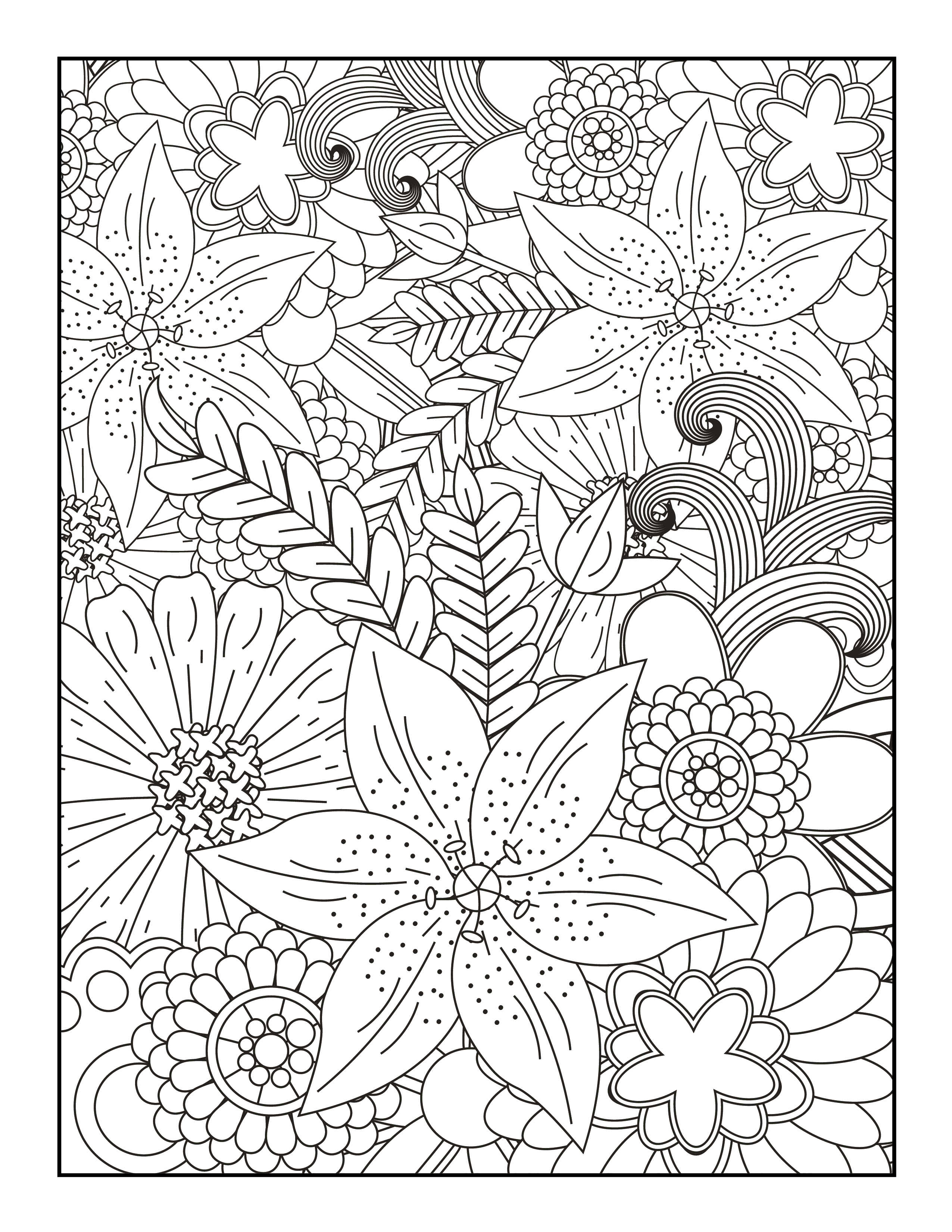 36 Intricate Advanced Flower Coloring Pages Printable 4