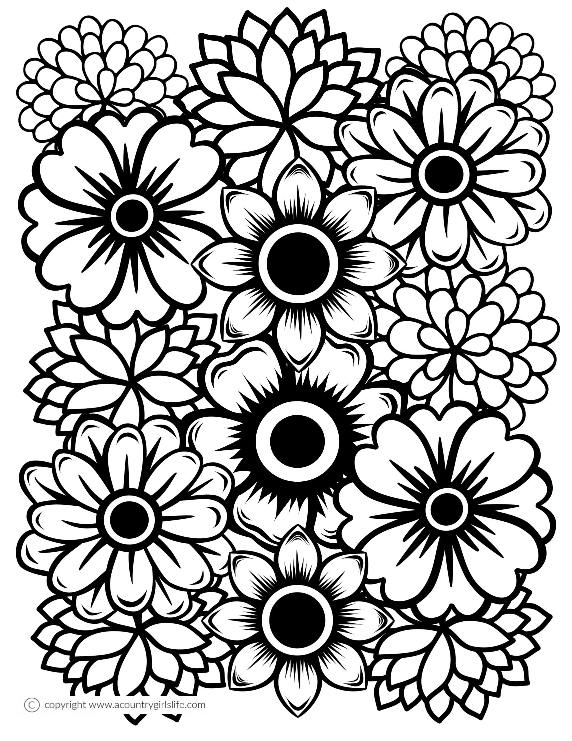 36 Intricate Advanced Flower Coloring Pages Printable 8