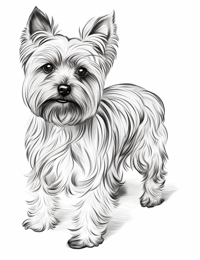 36 Lovely Yorkie Coloring Pages Printable 7