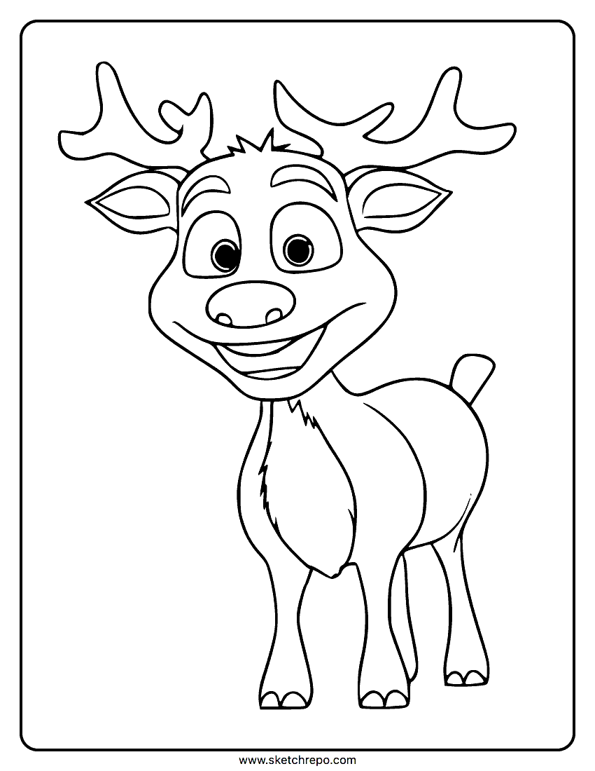 36 Reindeer Coloring Pages Printable 20