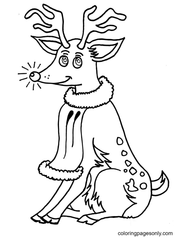 36 Reindeer Coloring Pages Printable 3