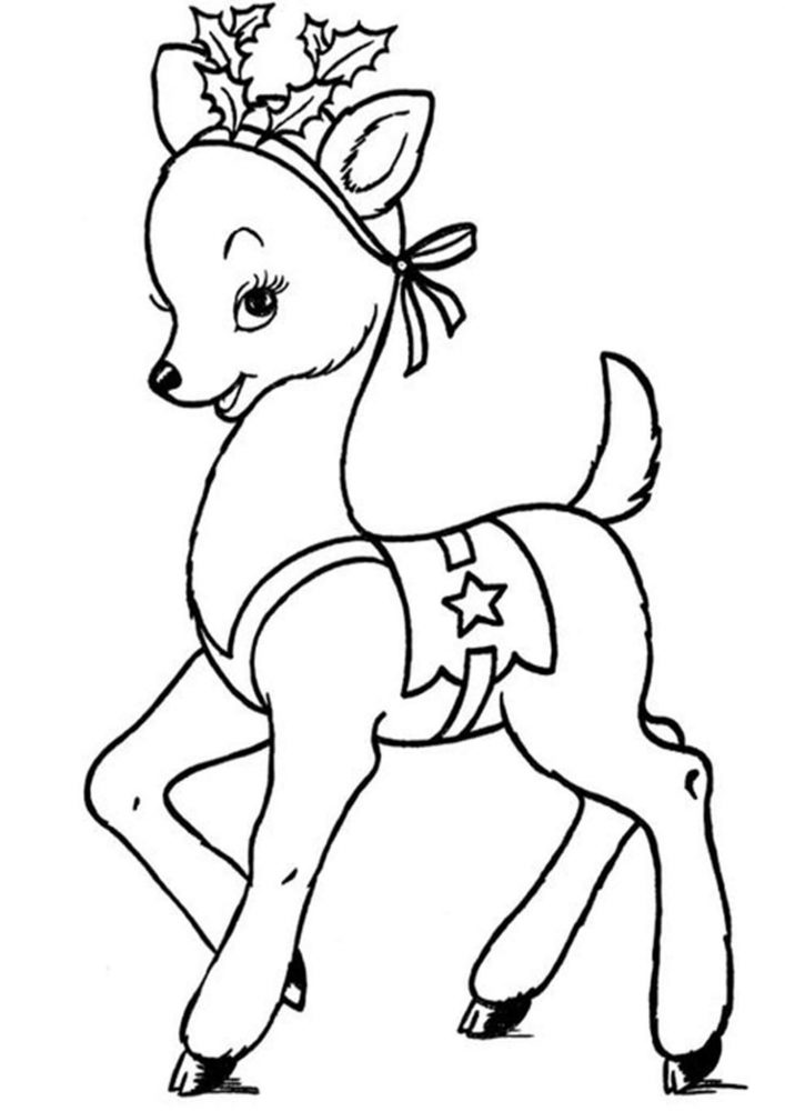 36 Reindeer Coloring Pages Printable 4