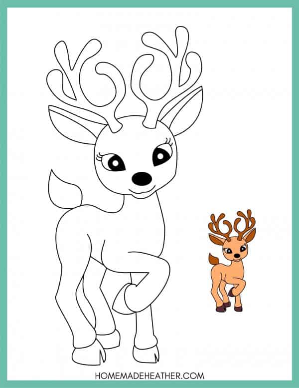 36 Reindeer Coloring Pages Printable 7