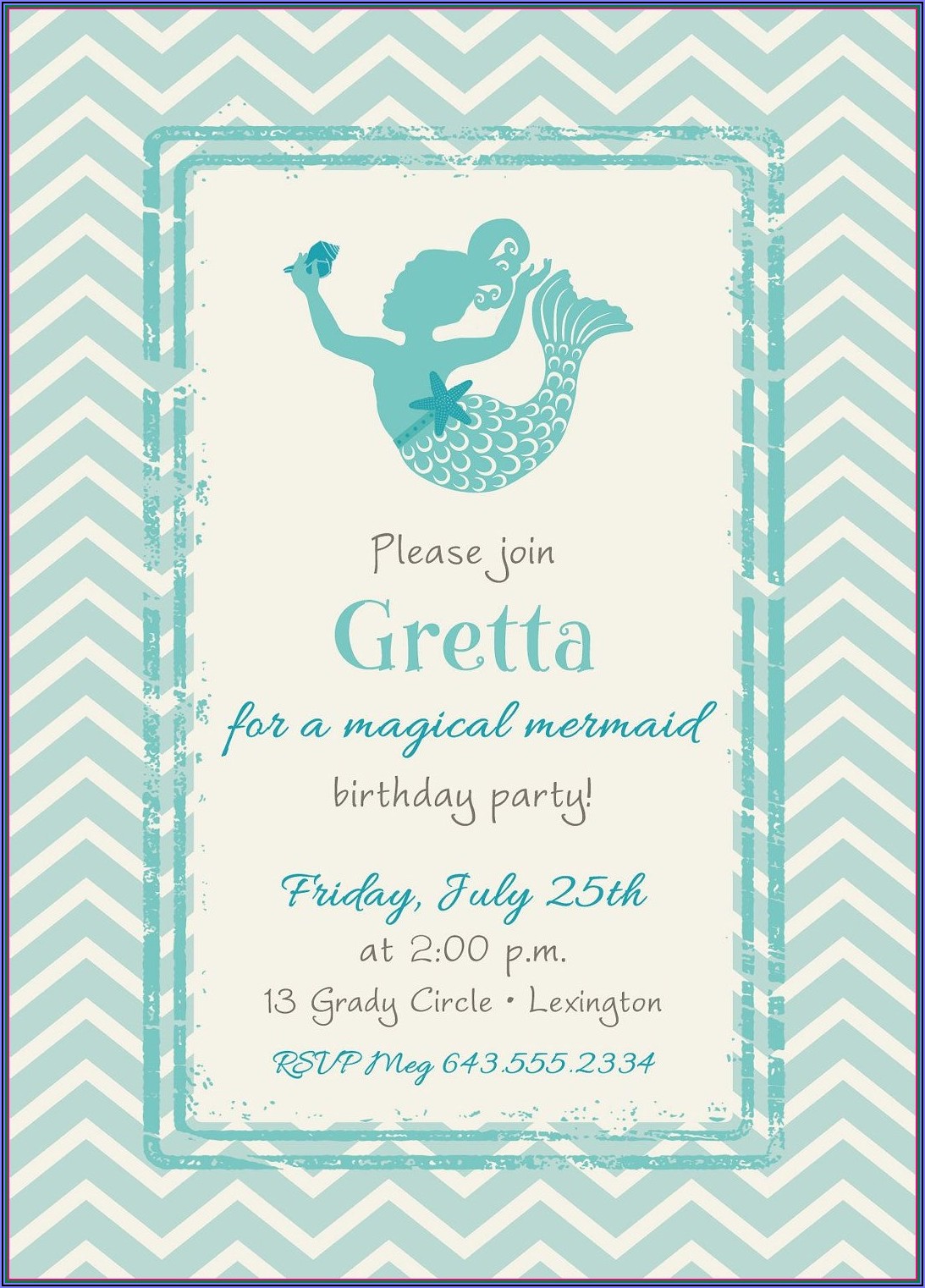 37 Festive Mermaid Birthday Party Invitations Free Printable Coloring Pages 10