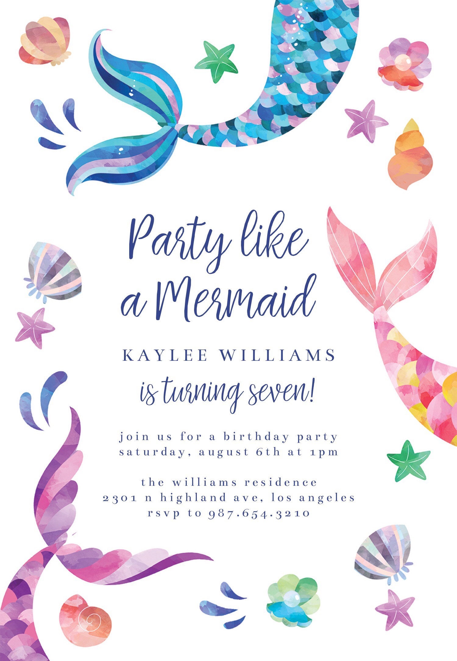 37 Festive Mermaid Birthday Party Invitations Free Printable Coloring Pages 32