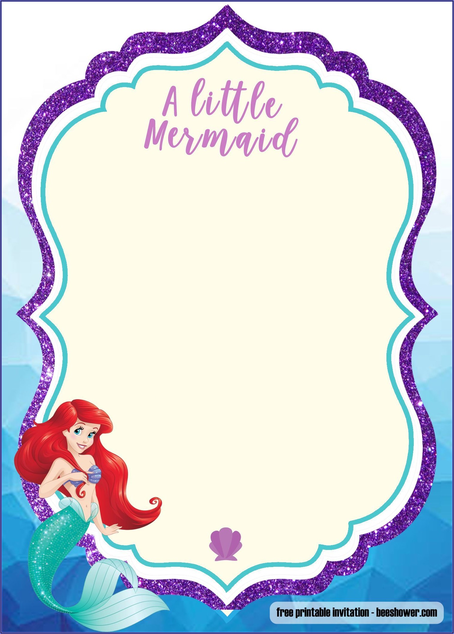 37 Festive Mermaid Birthday Party Invitations Free Printable Coloring Pages 9