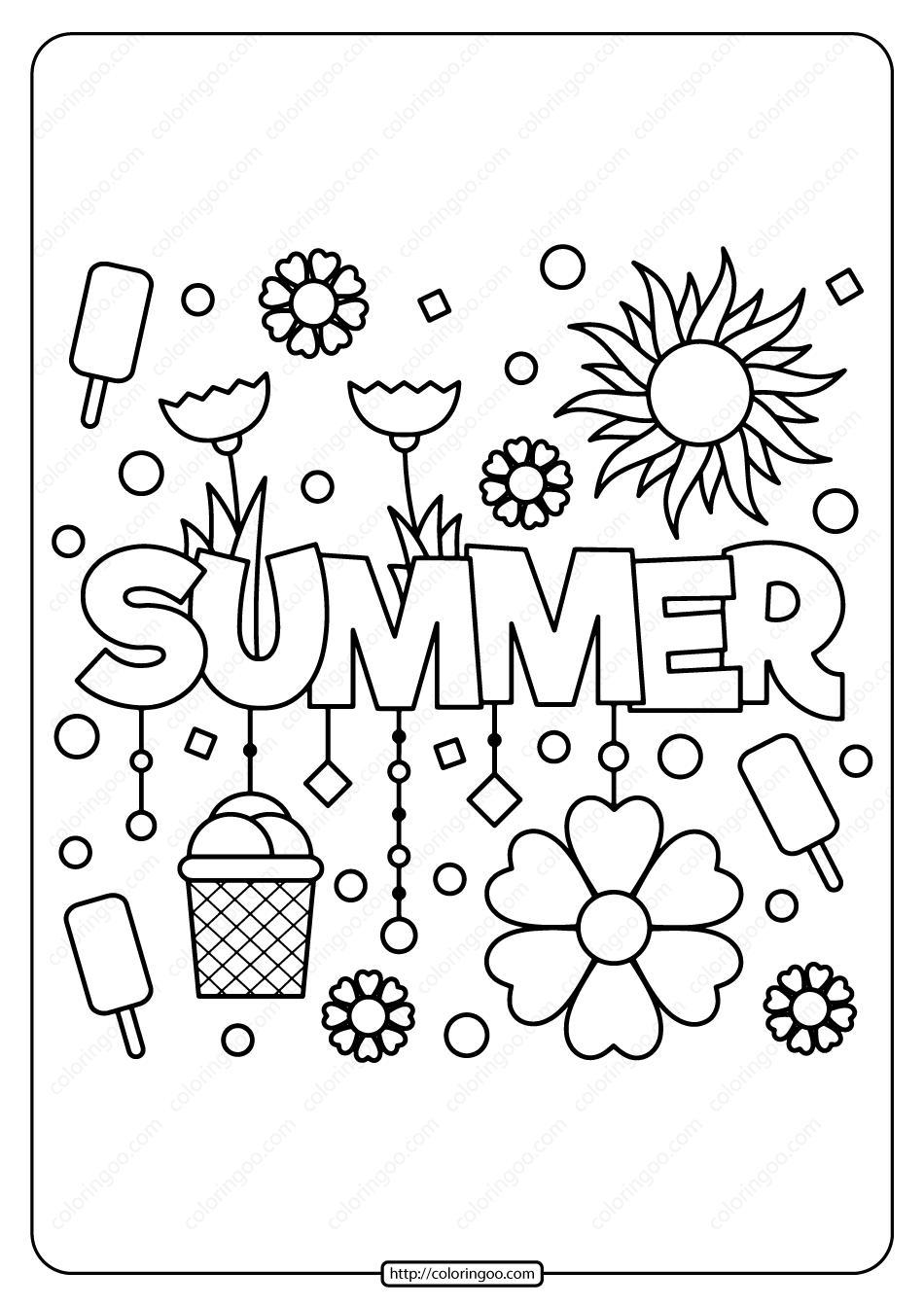 37 Free Summer Coloring Pages Printable 3