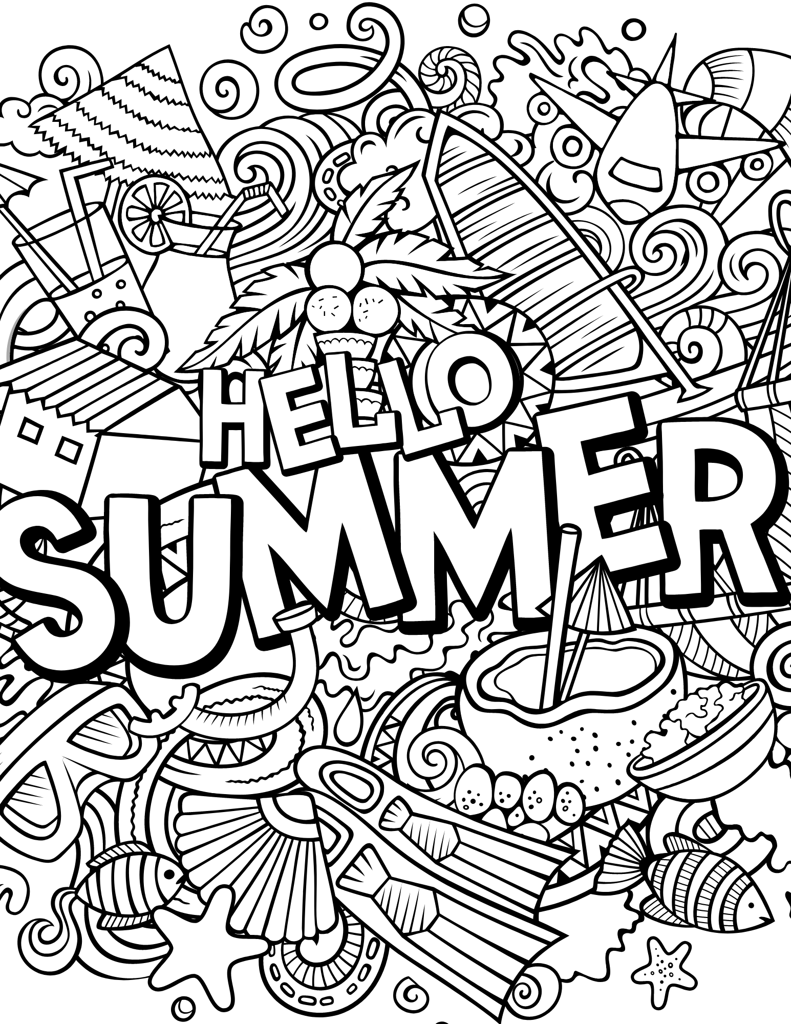 37 Free Summer Coloring Pages Printable 4