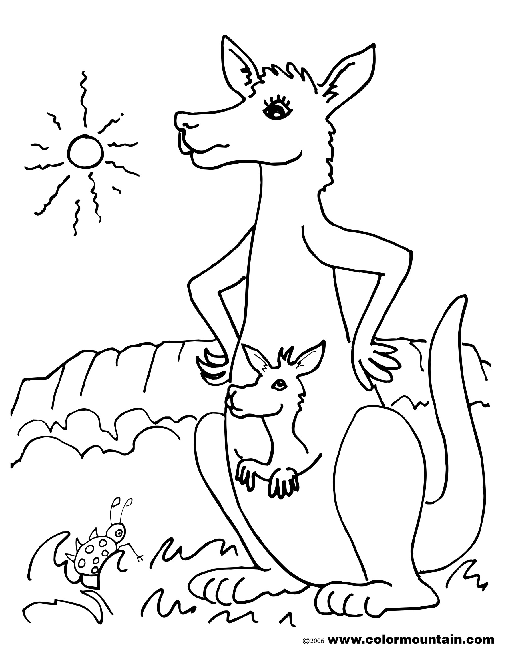 37 Fun Kangaroo Coloring Pages for Kids Printable 1