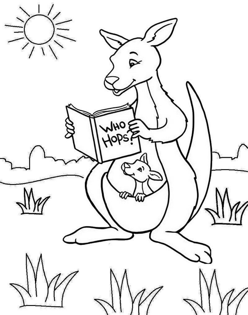 37 Fun Kangaroo Coloring Pages for Kids Printable 26