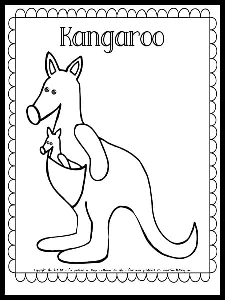 37 Fun Kangaroo Coloring Pages for Kids Printable 29