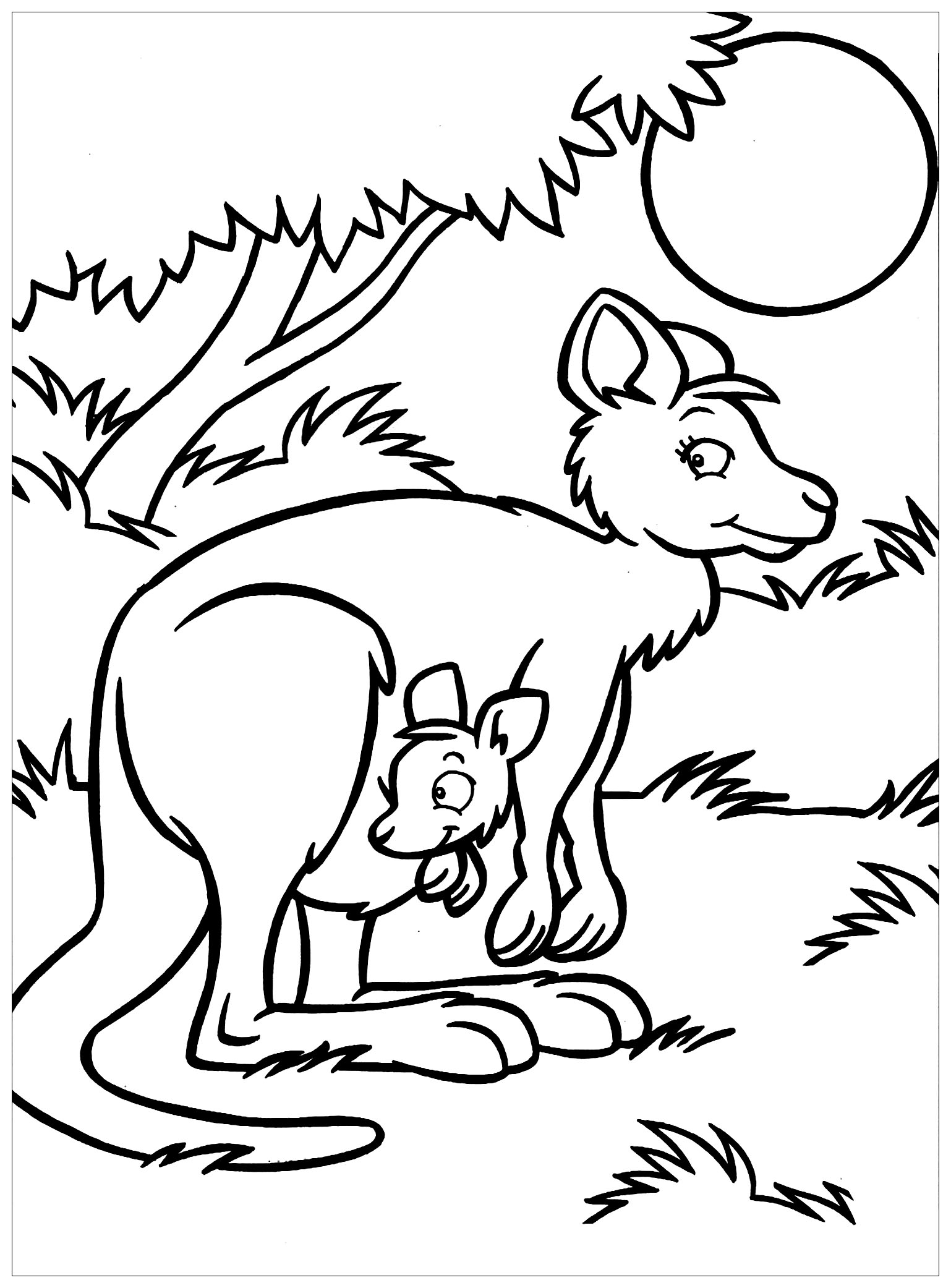 37 Fun Kangaroo Coloring Pages for Kids Printable 35