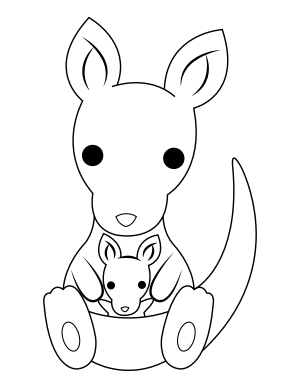 37 Fun Kangaroo Coloring Pages for Kids Printable 5