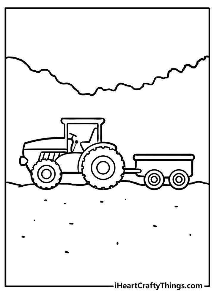 37 Tractor Coloring Pages for Kids Printable 6