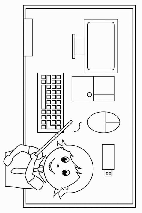 38 Creative Computer Coloring Pages Printable 14