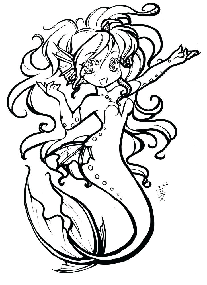 38 Cute Anime Mermaid Coloring Pages Printable 1