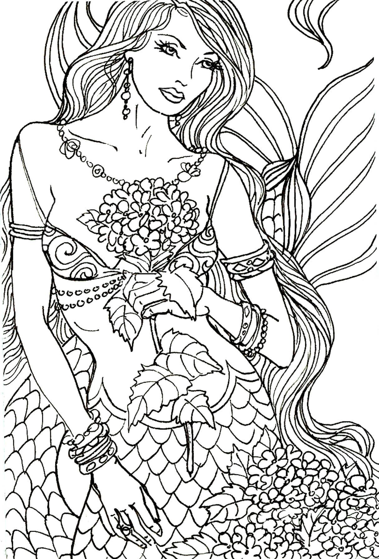 38 Cute Anime Mermaid Coloring Pages Printable 11