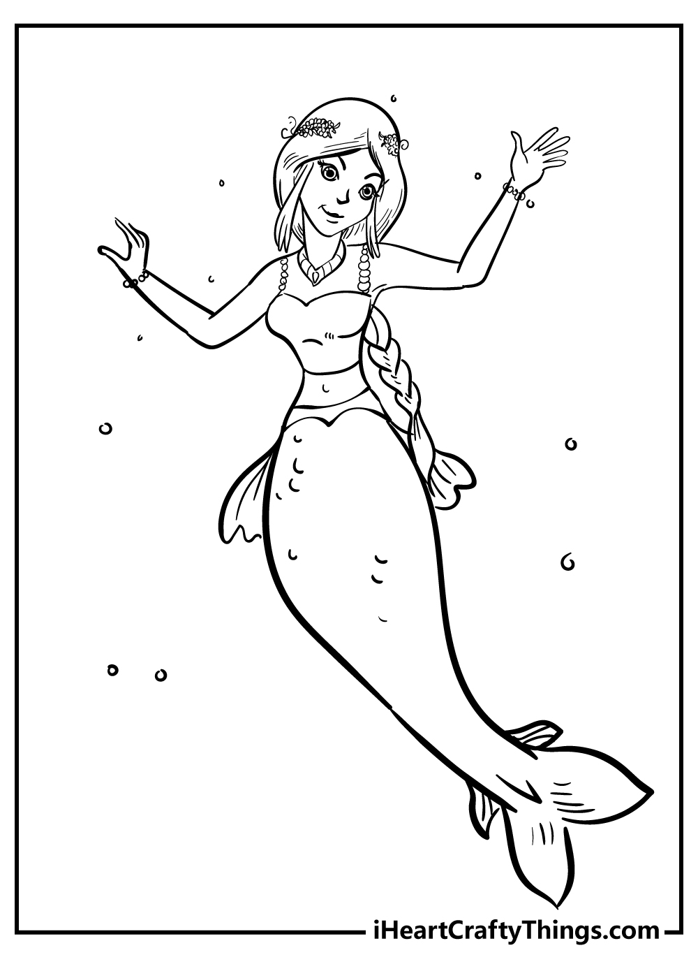 38 Cute Anime Mermaid Coloring Pages Printable 13