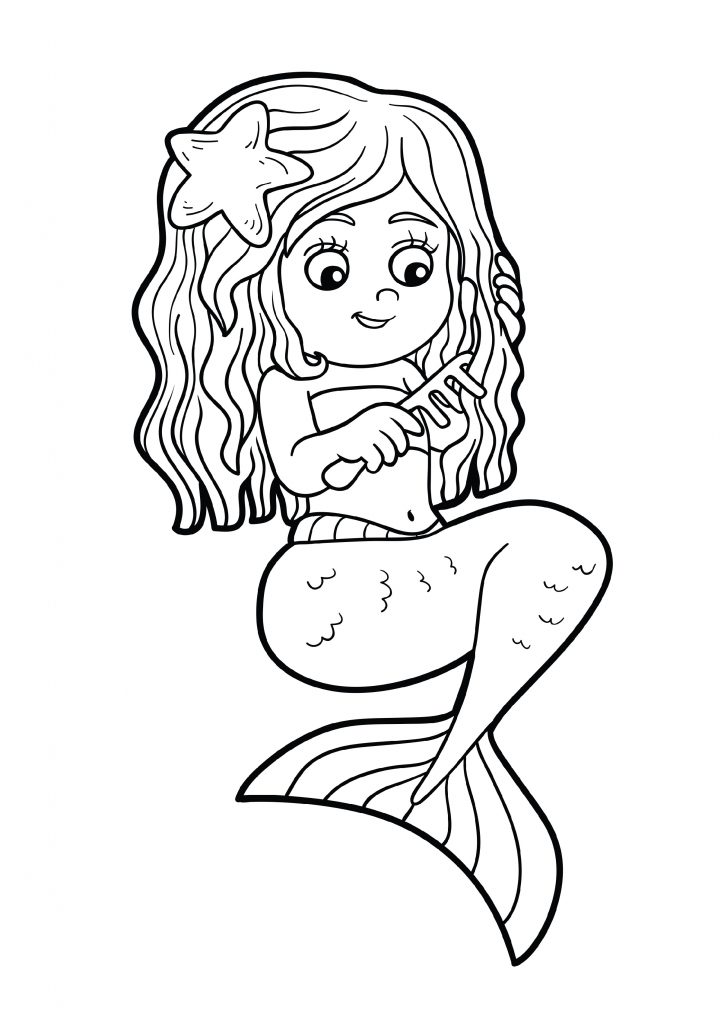 38 Cute Anime Mermaid Coloring Pages Printable 14