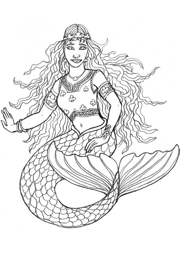 38 Cute Anime Mermaid Coloring Pages Printable 16