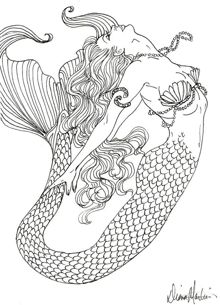 38 Cute Anime Mermaid Coloring Pages Printable 20