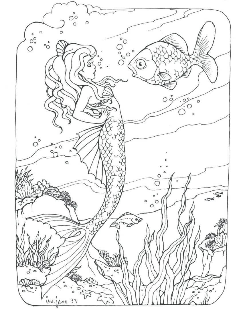 38 Cute Anime Mermaid Coloring Pages Printable 21