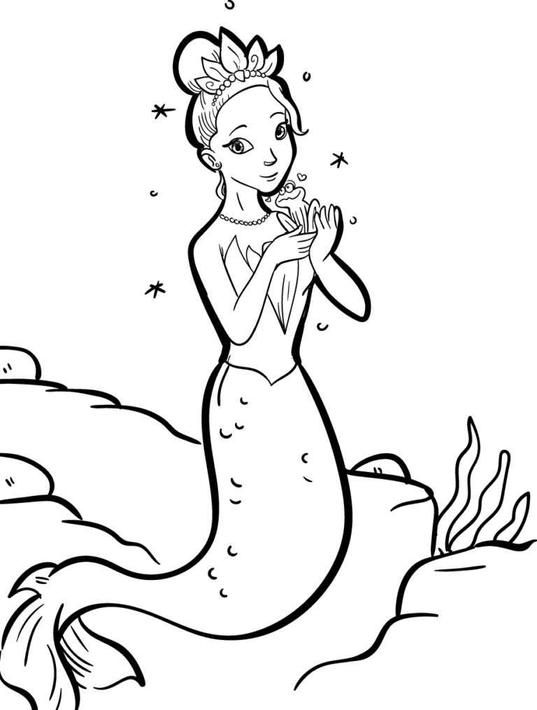 38 Cute Anime Mermaid Coloring Pages Printable 22