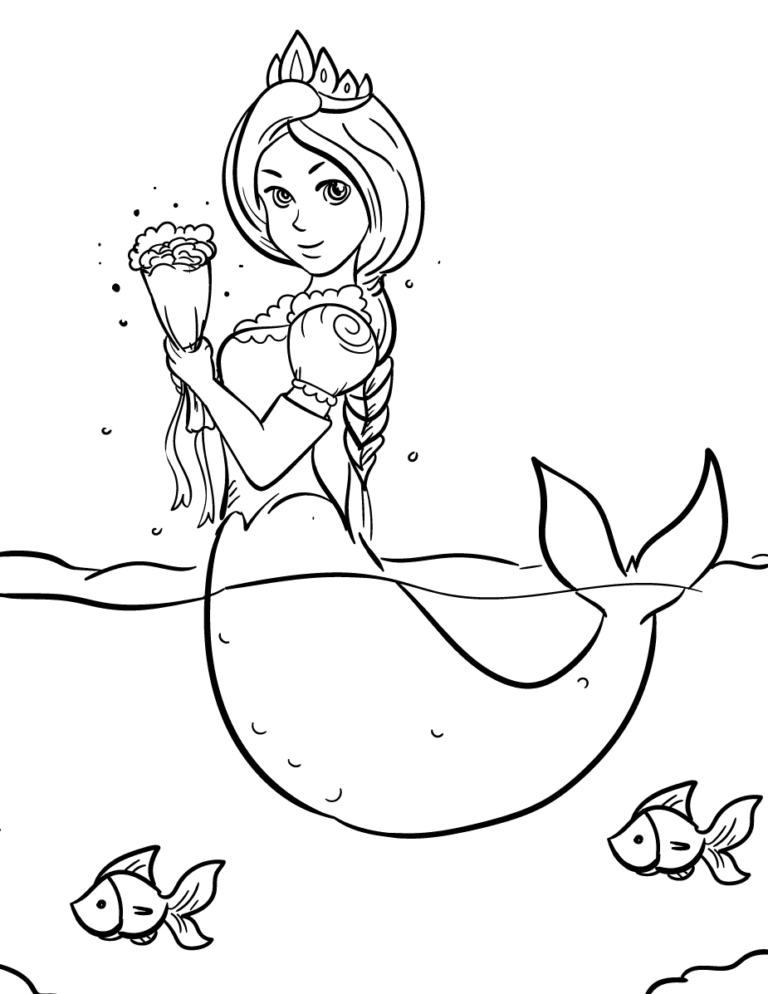 38 Cute Anime Mermaid Coloring Pages Printable 23