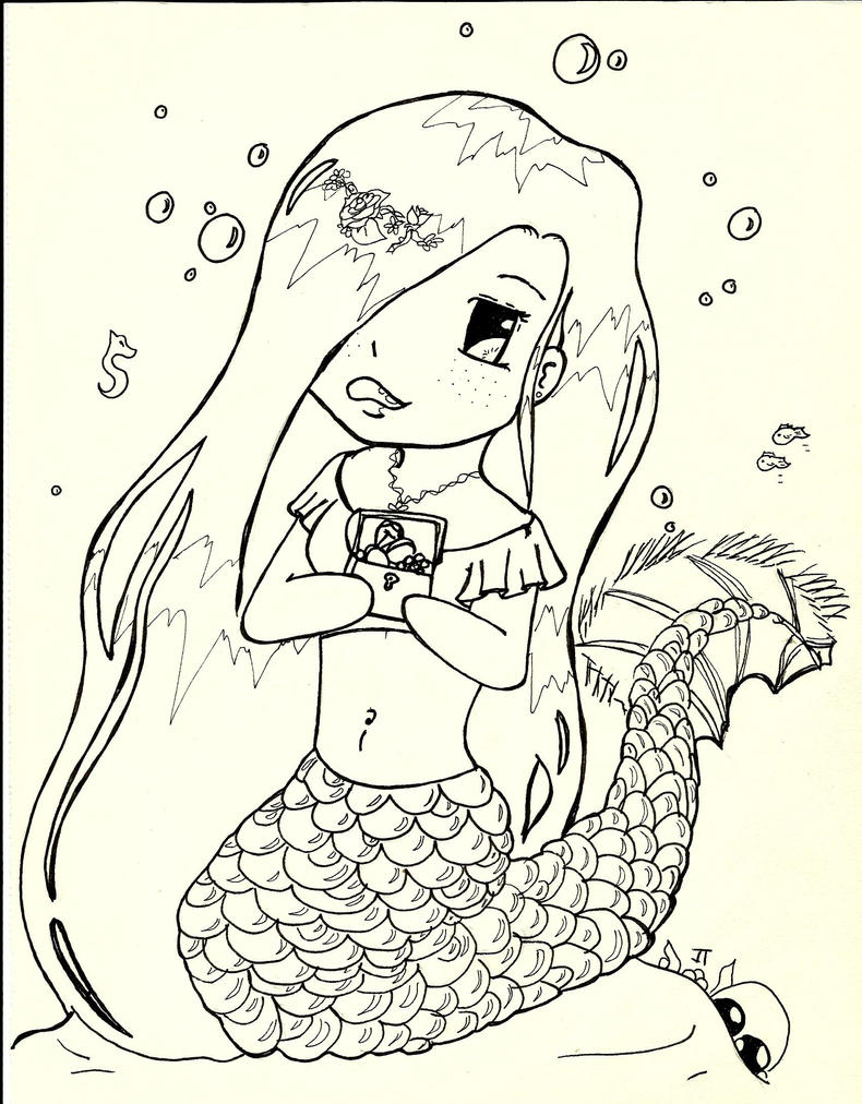 38 Cute Anime Mermaid Coloring Pages Printable 28