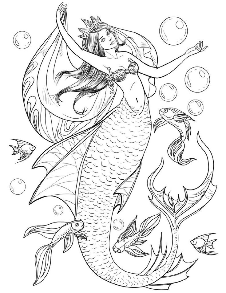 38 Cute Anime Mermaid Coloring Pages Printable 3