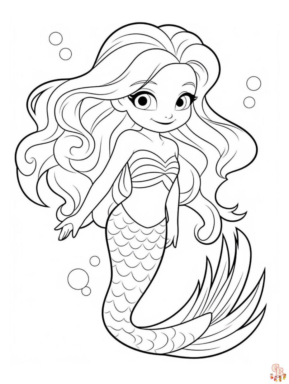 38 Cute Anime Mermaid Coloring Pages Printable 33