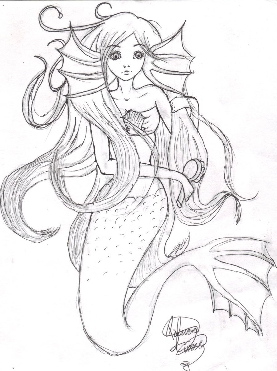 38 Cute Anime Mermaid Coloring Pages Printable 4