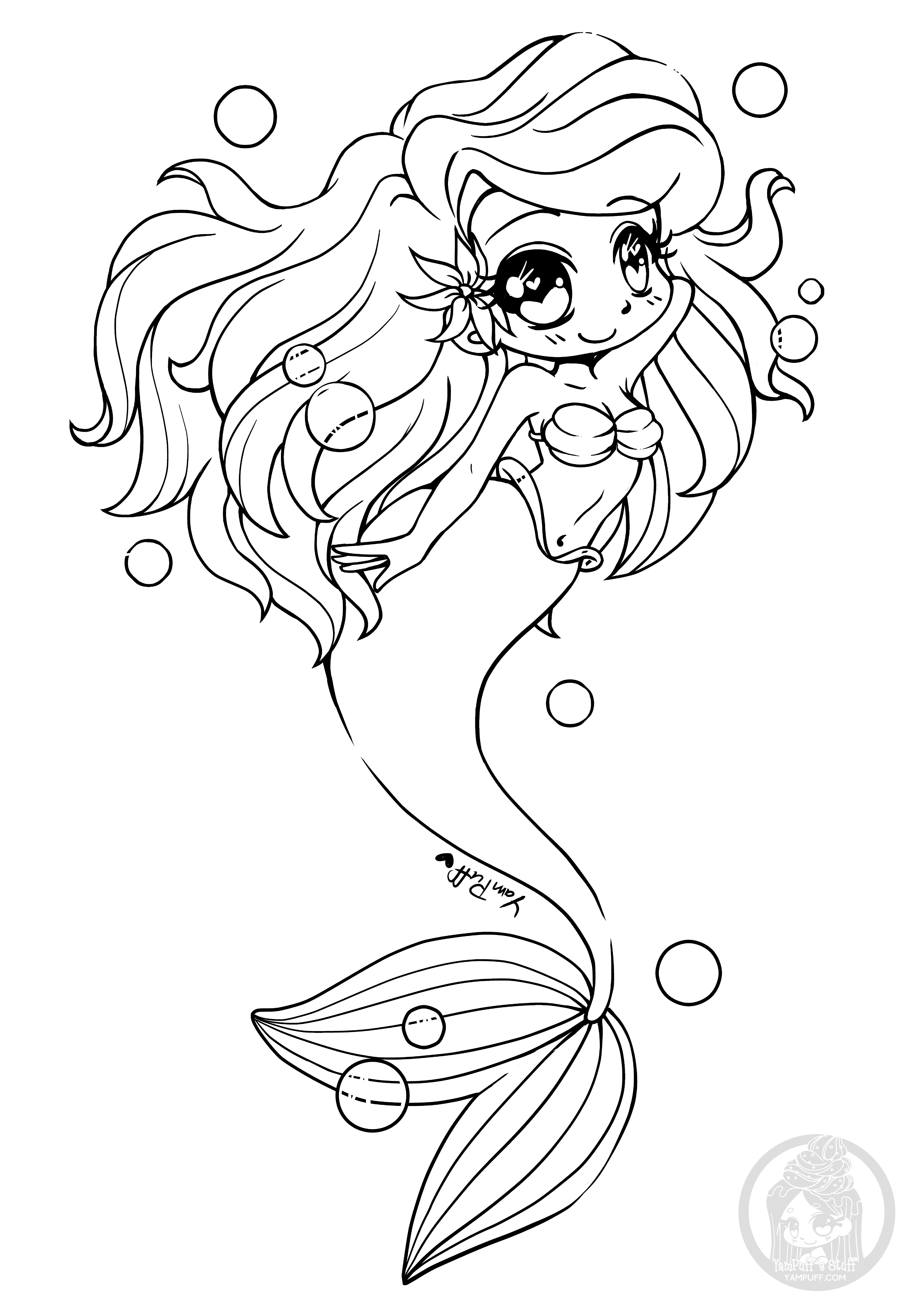 38 Cute Anime Mermaid Coloring Pages Printable 7