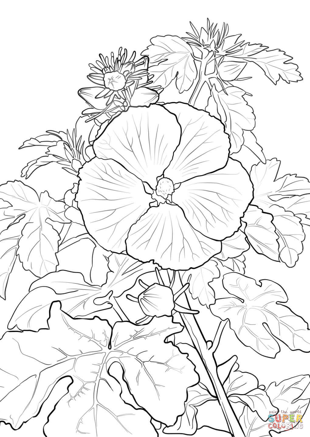 38 Hibiscus Coloring Pages for Kids Printable 14