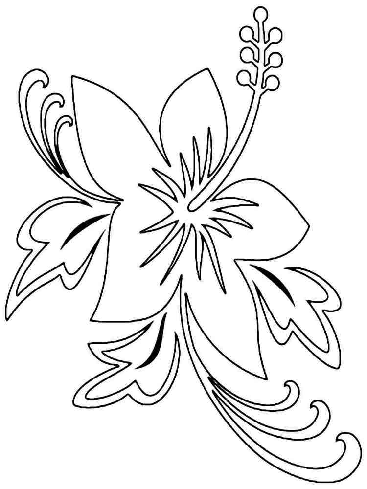 38 Hibiscus Coloring Pages for Kids Printable 26