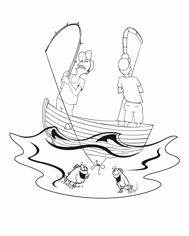 38 Relaxing Fishing Pole Coloring Pages Printable 15