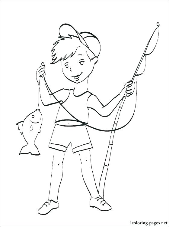 38 Relaxing Fishing Pole Coloring Pages Printable 3