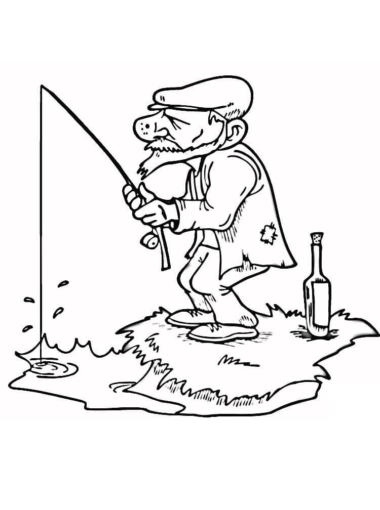 38 Relaxing Fishing Pole Coloring Pages Printable 4