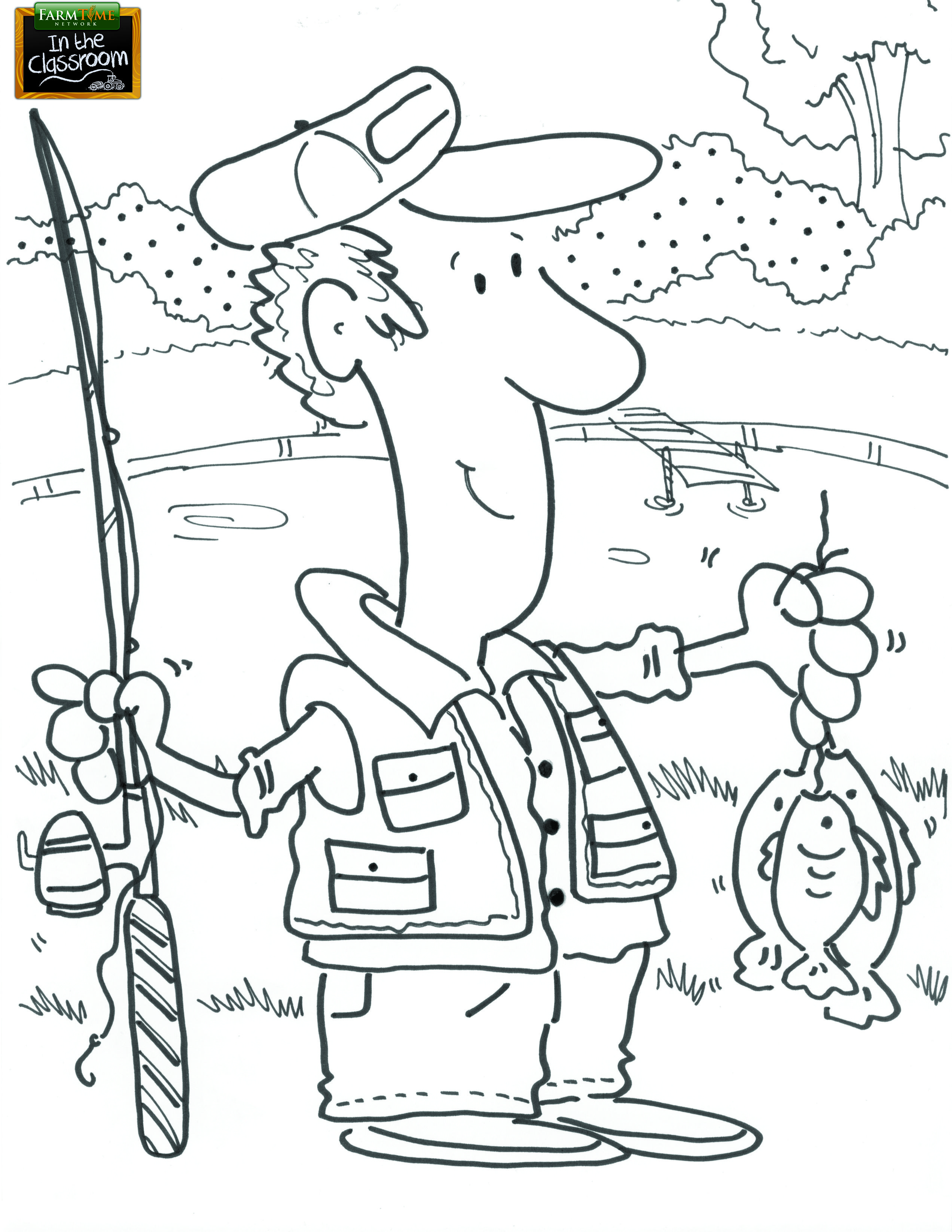 38 Relaxing Fishing Pole Coloring Pages Printable 5