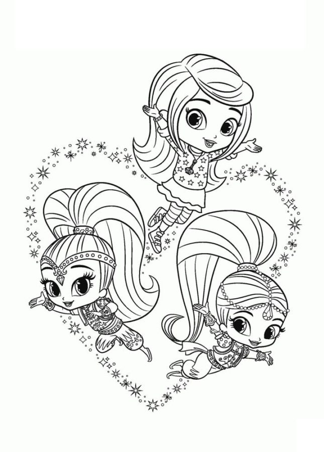 38 Shimmer and Shine Coloring Pages Printable 15