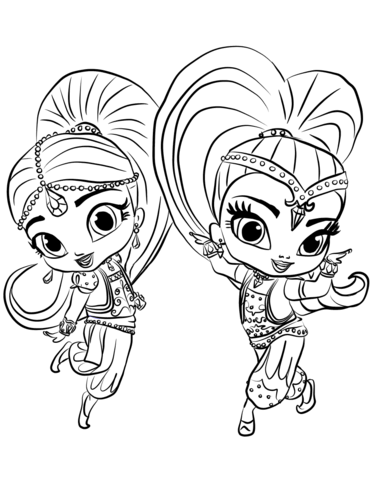 38 Shimmer and Shine Coloring Pages Printable 19