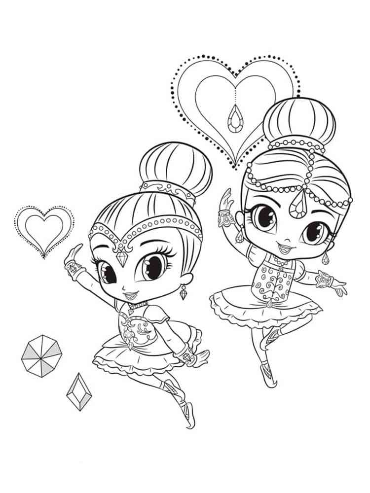 38 Shimmer and Shine Coloring Pages Printable 3